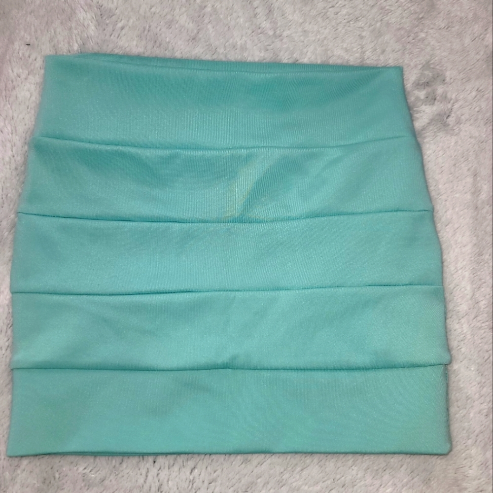 Agaci Bandage Mini Skirt Size Small Teal